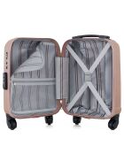 Valise Cabine XS 4 roues simples Liam 46 cm rose doré
