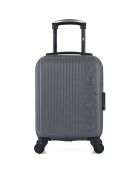 Valise Cabine XS 4 roues simples Liam 46 cm gris foncé