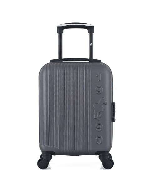 Valise Cabine XS 4 roues simples Liam 46 cm gris foncé