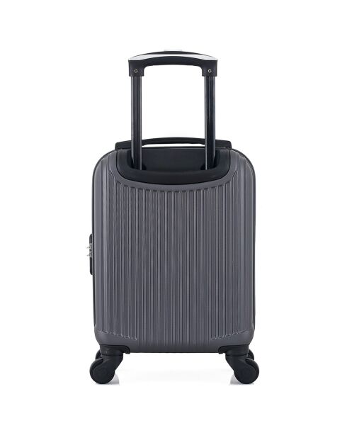 Valise Cabine XS 4 roues simples Liam 46 cm gris foncé