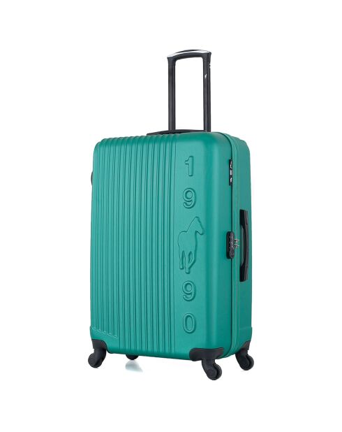 Liam 65 cm groene koffer met 4 wielen en enkele wielen voor medium stay