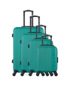 4 Valises 4 roues simples Liam-M 75/65/55/46 cm vertes