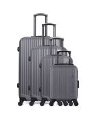 4 Valises 4 roues simples Liam-M 75/65/55/46 cm gris foncé