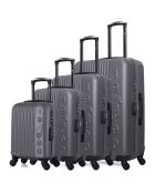 4 Valises 4 roues simples Liam-M 75/65/55/46 cm gris foncé