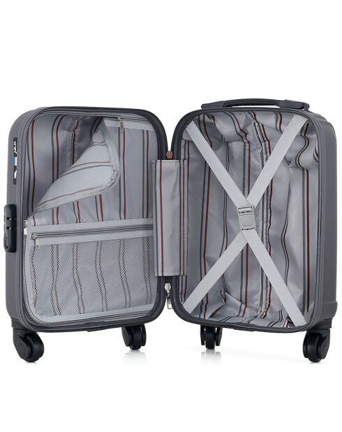 4 Valises 4 roues simples Liam-M 75/65/55/46 cm gris foncé