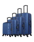 4 Valises 4 roues simples Liam-M 75/65/55/46 cm bleu marine