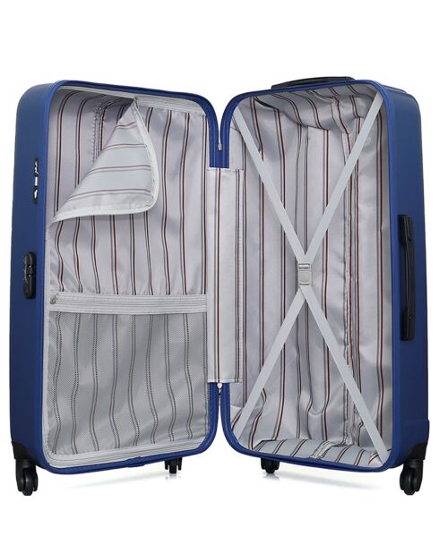 4 Valises 4 roues simples Liam-M 75/65/55/46 cm bleu marine