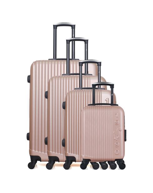 4 koffers met één wiel Liam-M 75/65/55/46 cm roségoud