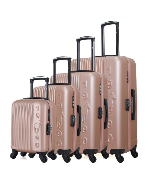 4 koffers met één wiel Liam-M 75/65/55/46 cm roségoud