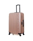 4 Valises 4 roues simples Liam-M 75/65/55/46 cm rose doré