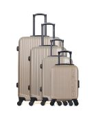 4 Valises 4 roues simples Liam-M 75/65/55/46 cm beiges