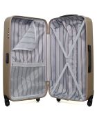 4 Valises 4 roues simples Liam-M 75/65/55/46 cm beiges