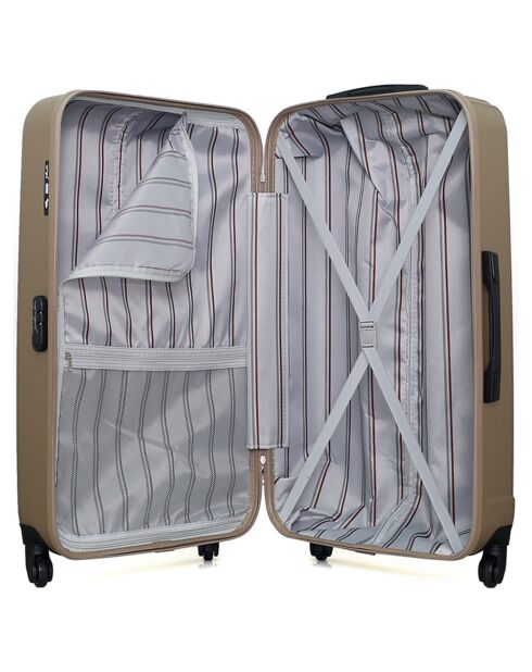 4 valigie singole Liam-M 75/65/55/46 cm beige a 4 ruote