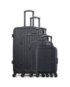 4 Valises 4 roues simples Liam-M 75/65/55/46 cm noires