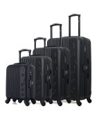 4 Valises 4 roues simples Liam-M 75/65/55/46 cm noires