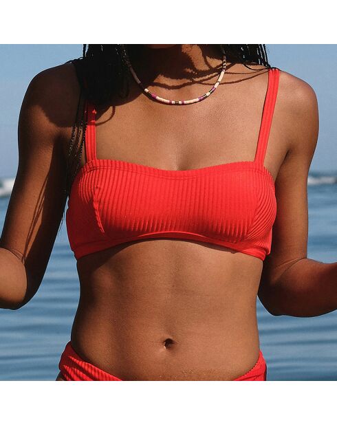 Haut de maillot de bain Taia rouge