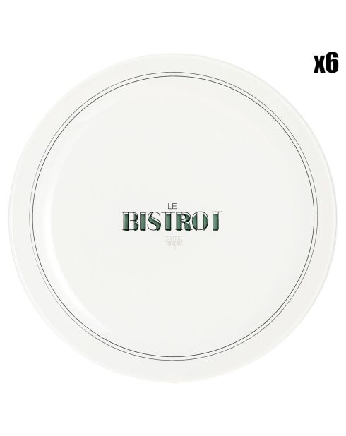 6 transparante dessertborden van Gabin - D.20,5 cm