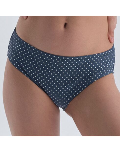 Bas de maillot de bain Sylvie à pois bleu marine/blanc