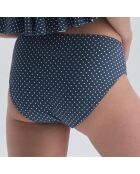 Bas de maillot de bain Sylvie à pois bleu marine/blanc