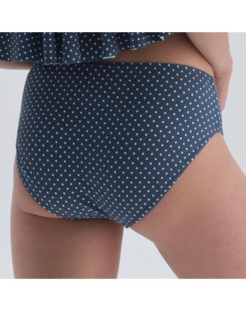 Bas de maillot de bain Sylvie à pois bleu marine/blanc