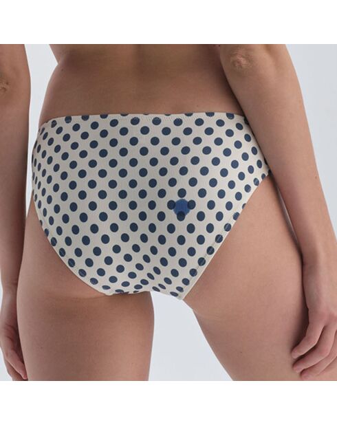 Bas de maillot de bain Annie à pois blanc/bleu marine