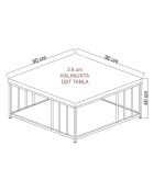 Table basse Zenn anthracite/noir - 90x90x40 cm