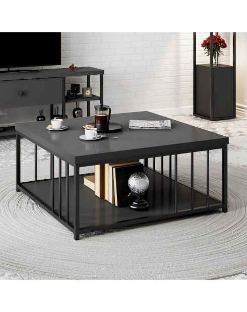 Table basse Zenn anthracite/noir - 90x90x40 cm