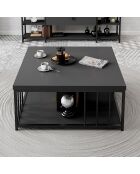 Table basse Zenn anthracite/noir - 90x90x40 cm