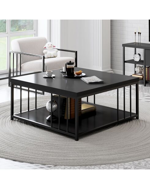 Table basse Zenn anthracite/noir - 90x90x40 cm