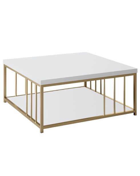 Table basse Zenn blanc/doré - 90x90x40 cm