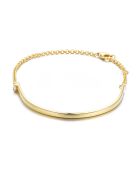 Geelvergulde zilveren en witte zirkoniumoxide armband