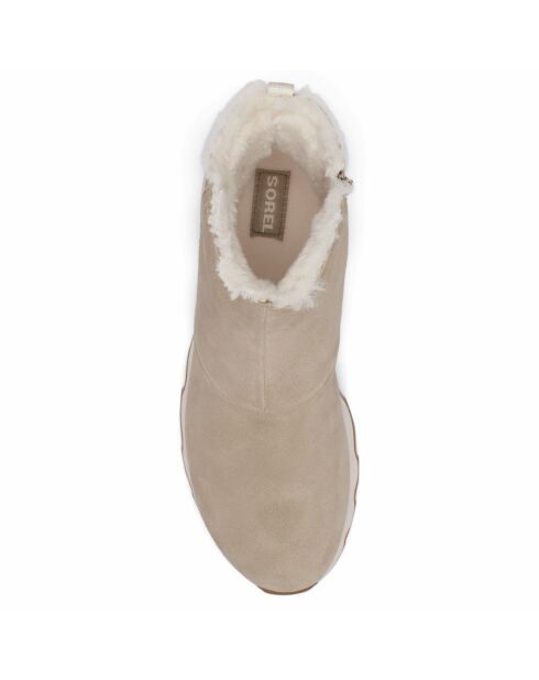 Boots fourrées en Suédine Imperméables Kinetic™ beiges