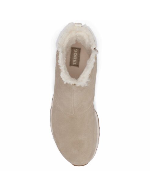 Boots fourrées en Suédine Imperméables Kinetic™ beiges