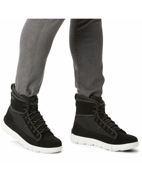 Sneakers en Velours de Cuir & Nylon imperméables Sorel Explorer™ Mission noires