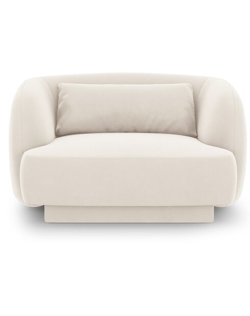 Fauteuil Velours Tulum beige clair - 109x85x74 cm