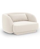 Fauteuil Velours Tulum beige clair - 109x85x74 cm
