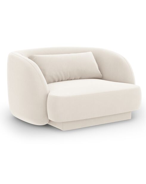 Fauteuil Velours Tulum beige clair - 109x85x74 cm