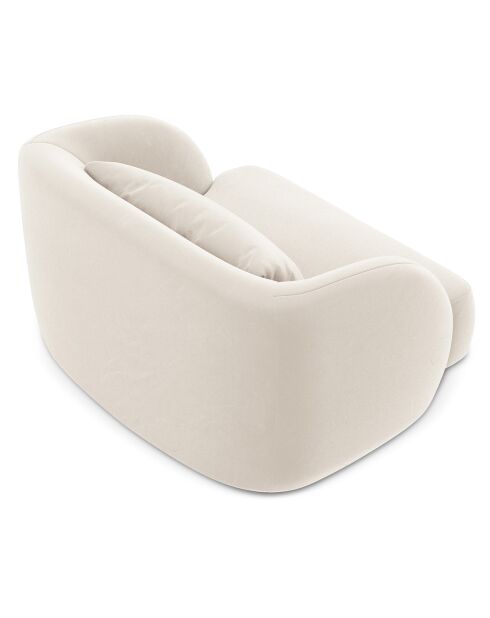 Fauteuil Velours Tulum beige clair - 109x85x74 cm