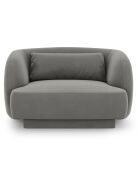 Fauteuil Velours Tulum gris clair - 109x85x74 cm