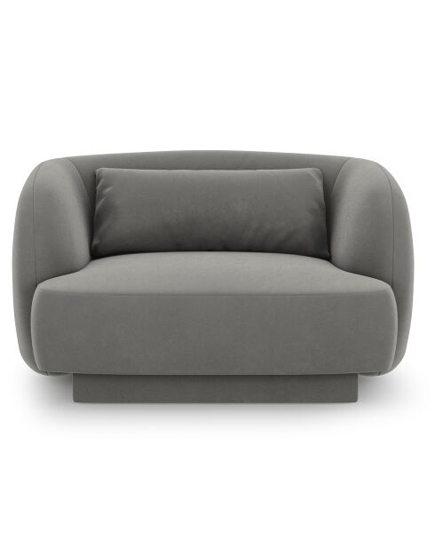 Fauteuil Velours Tulum gris clair - 109x85x74 cm