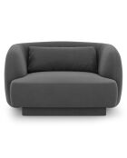 Fauteuil Velours Tulum gris - 109x85x74 cm
