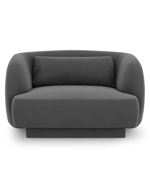 Fauteuil Velours Tulum gris - 109x85x74 cm