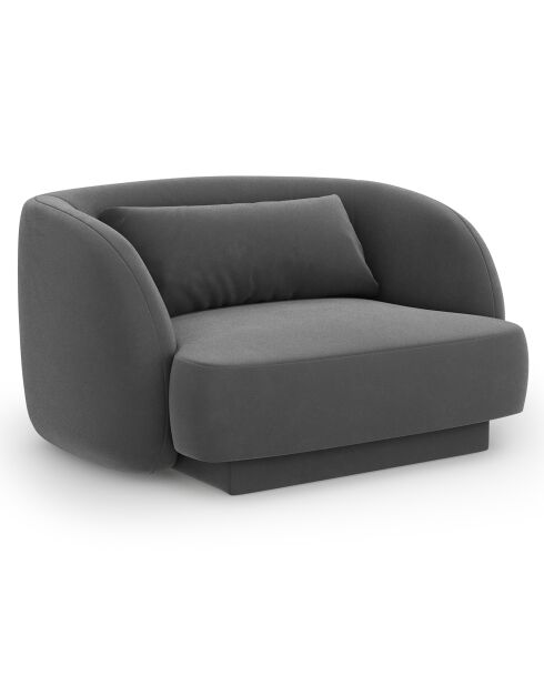 Fauteuil Velours Tulum gris - 109x85x74 cm