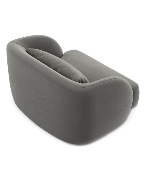 Fauteuil Velours Tulum gris clair - 109x85x74 cm