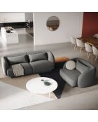 Fauteuil Velours Tulum gris clair - 109x85x74 cm