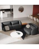 Fauteuil Velours Tulum gris - 109x85x74 cm