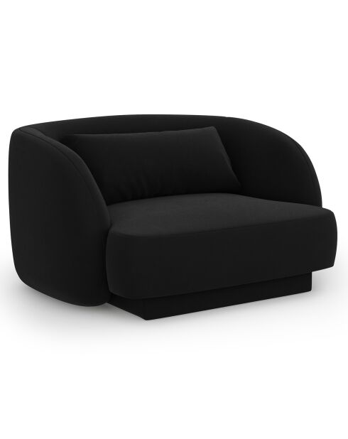 Fauteuil Velours Tulum noir - 109x85x74 cm