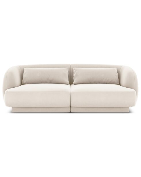 Canapé Velours Tulum  2 Places beige clair - 184x85x74 cm