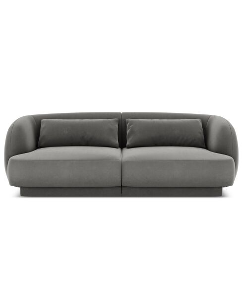 Canapé Velours Tulum  2 Places gris clair - 184x85x74 cm