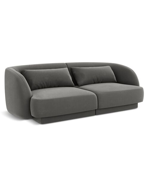 Canapé Velours Tulum  2 Places gris clair - 184x85x74 cm